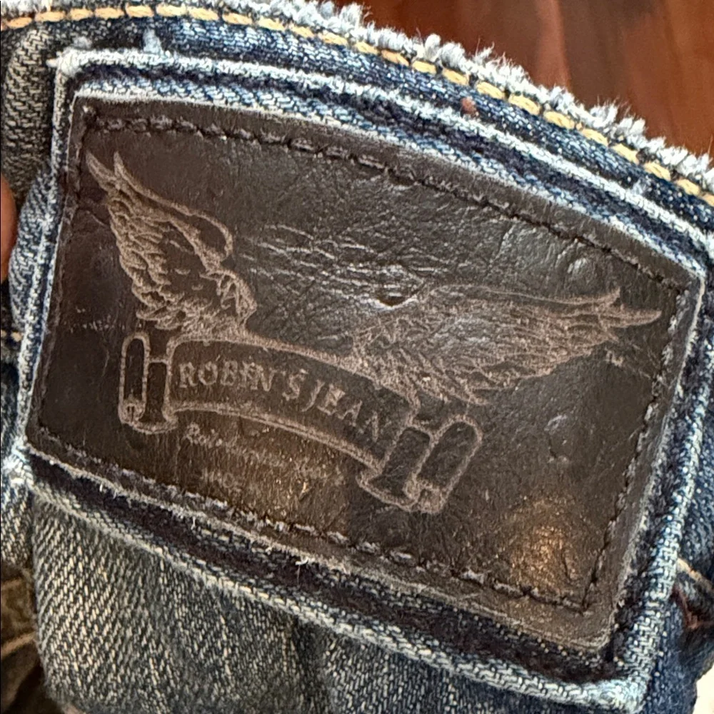 Robin's Jean Distressed Blue Denim with Studs size 42‎